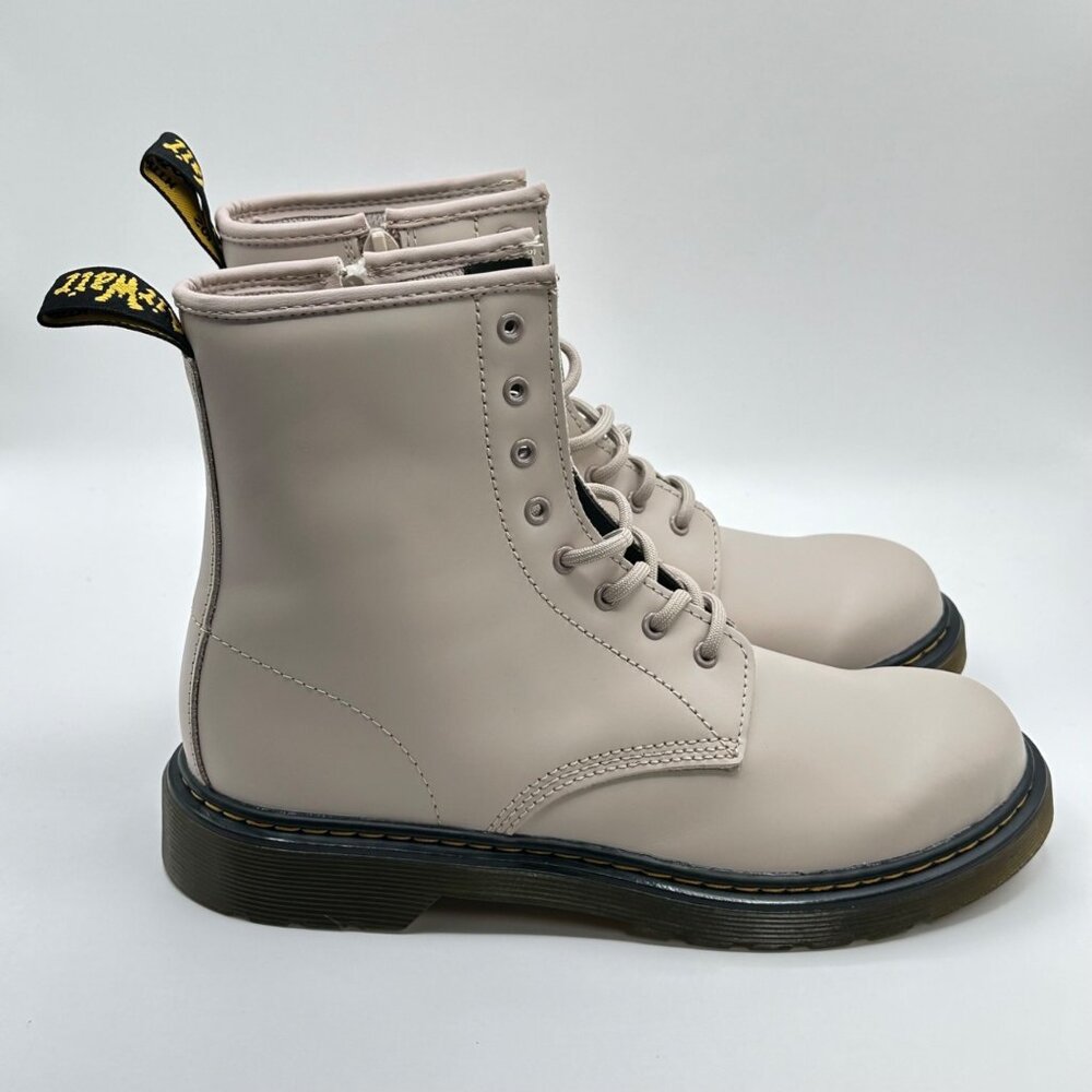 Dr. Martens Womens Size 7 Taupe Leather Ankle Combat Comfort Boots 31283 Size 7 - Picture 3 of 8